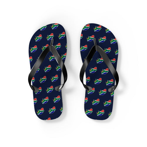 South Africa Mission flag map flip flops by Weak Things view 2