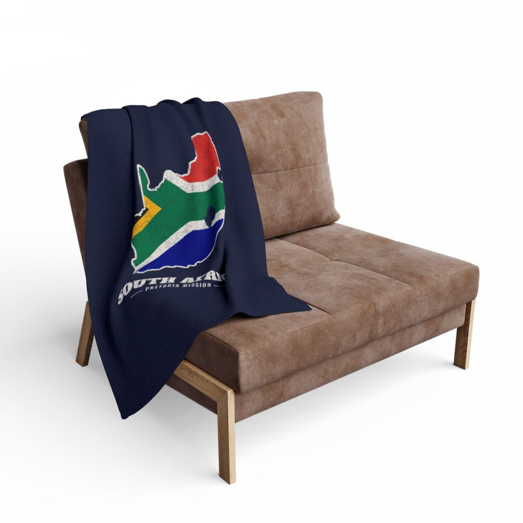 South Africa Pretoria Mission flag map fleece blanket by Weak Things view 2