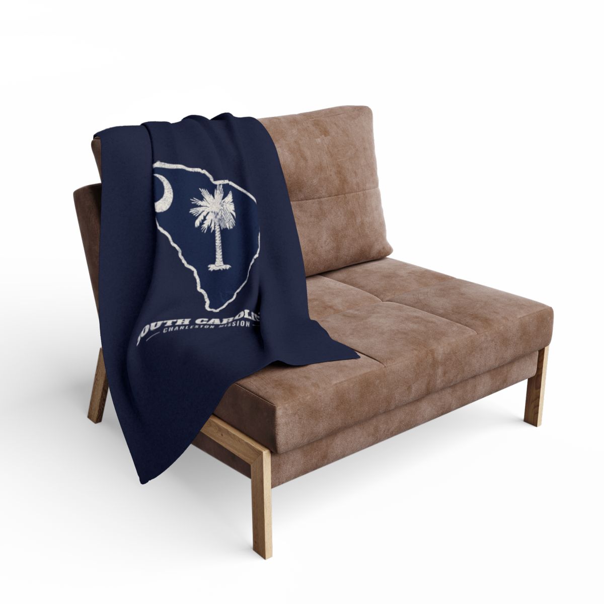 South Carolina Charleston Mission flag map fleece blanket by Weak Things view 2