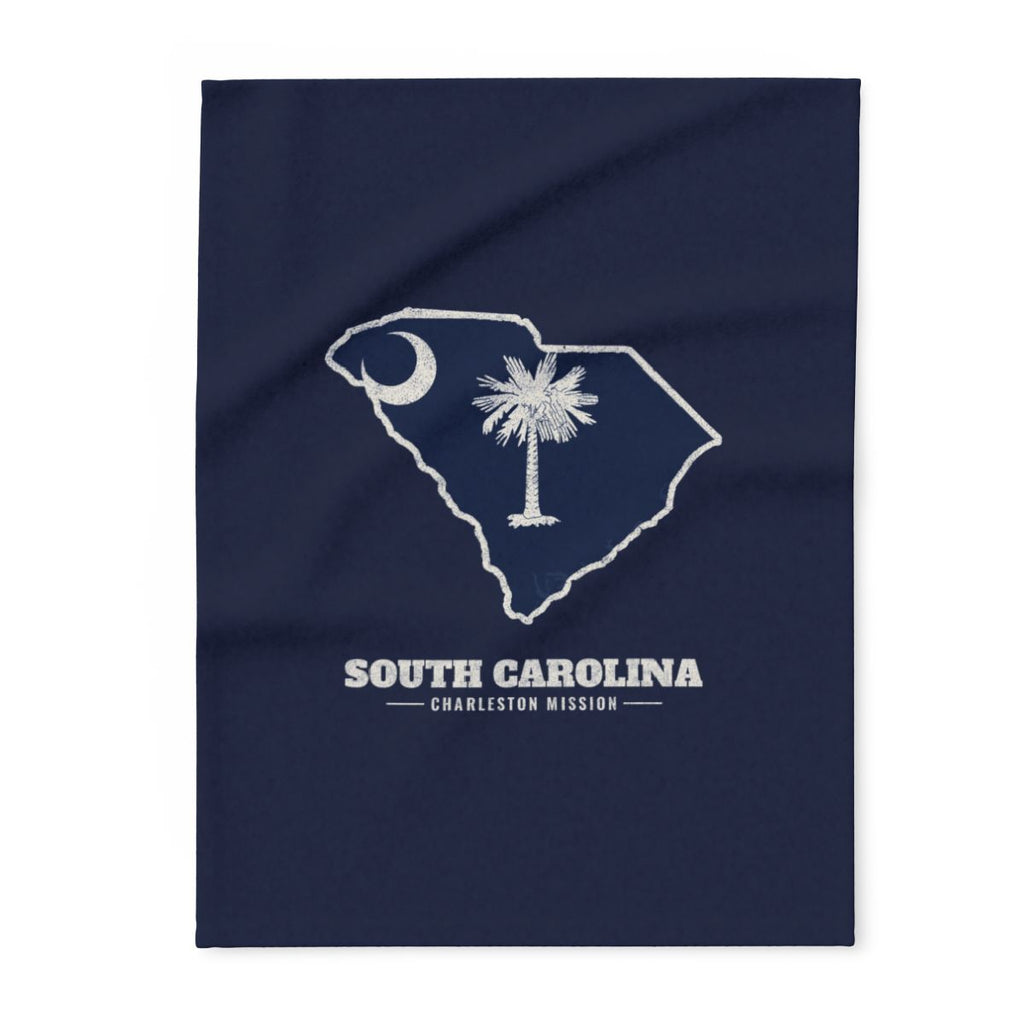 South Carolina Charleston Mission flag map fleece blanket by Weak Things