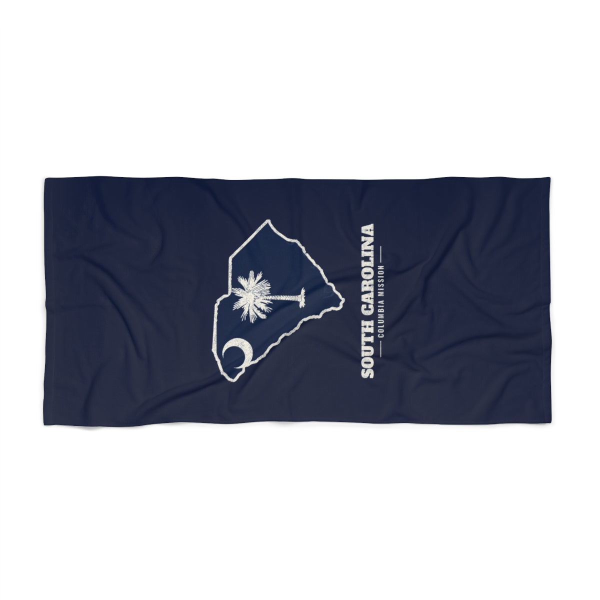South Carolina Columbia Mission flag map beach towel by Weak Things view 2
