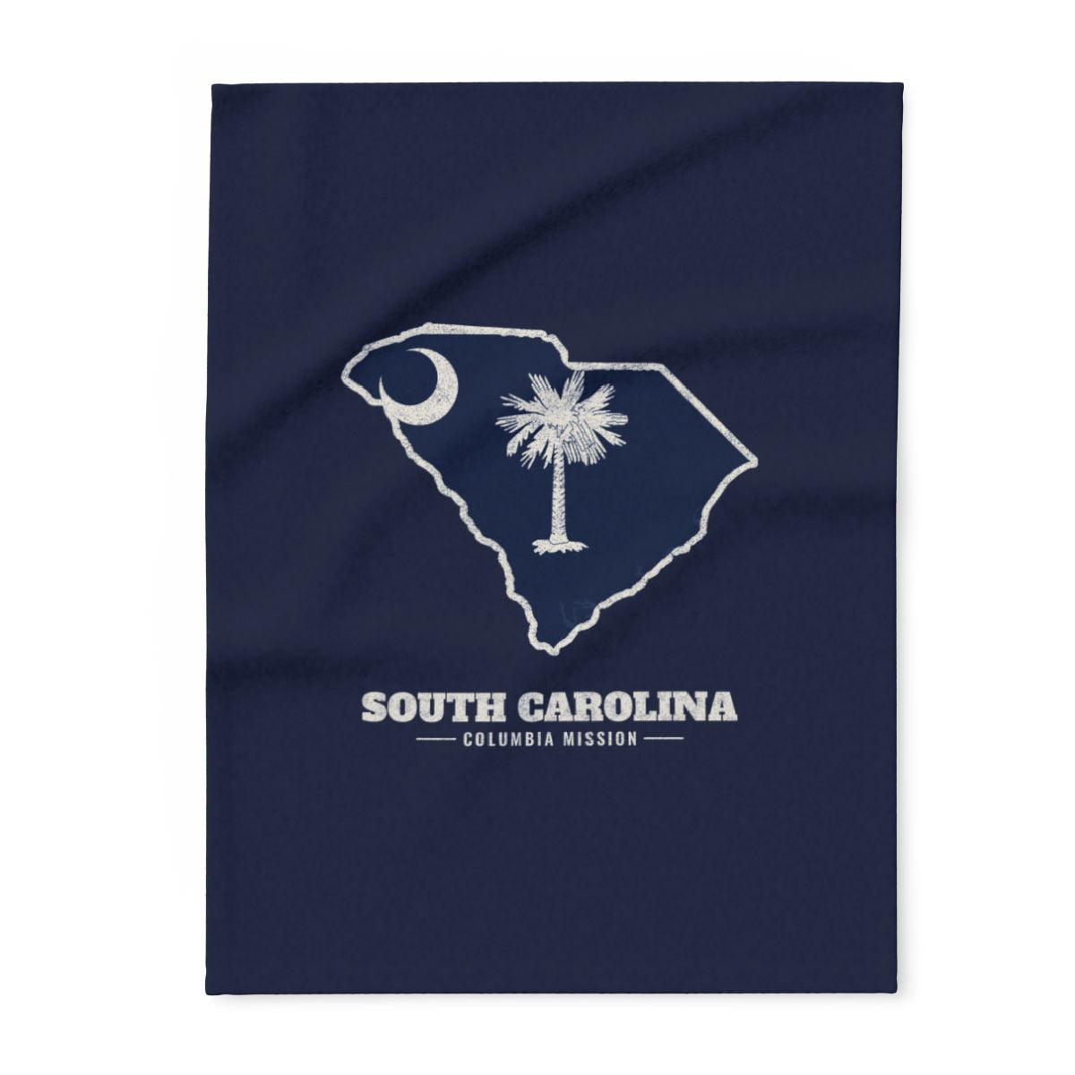 South Carolina Columbia Mission flag map fleece blanket by Weak Things