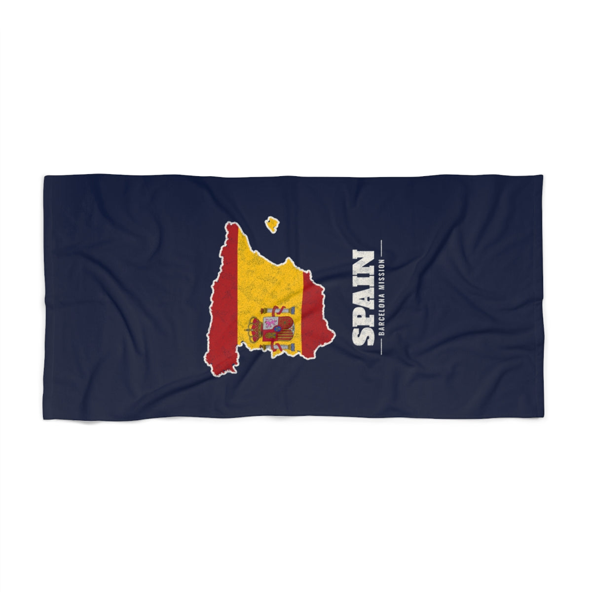 Spain Barcelona Mission flag map beach towel by Weak Things view 2