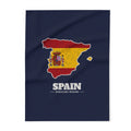 Spain Barcelona Mission flag map fleece blanket by Weak Things