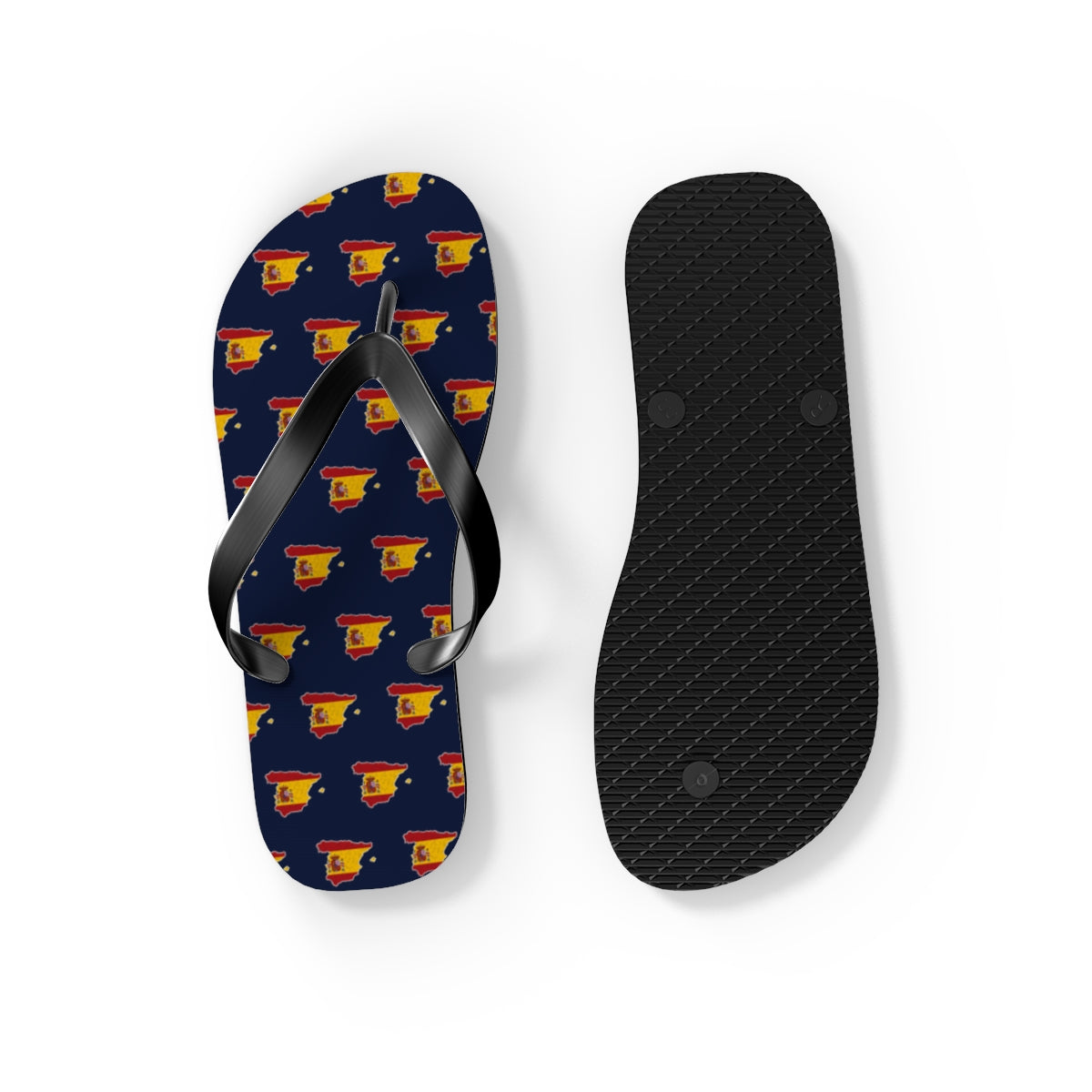 Spain Mission flag map flip flops by Weak Things view 4