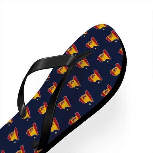Spain Mission flag map flip flops by Weak Things view 3