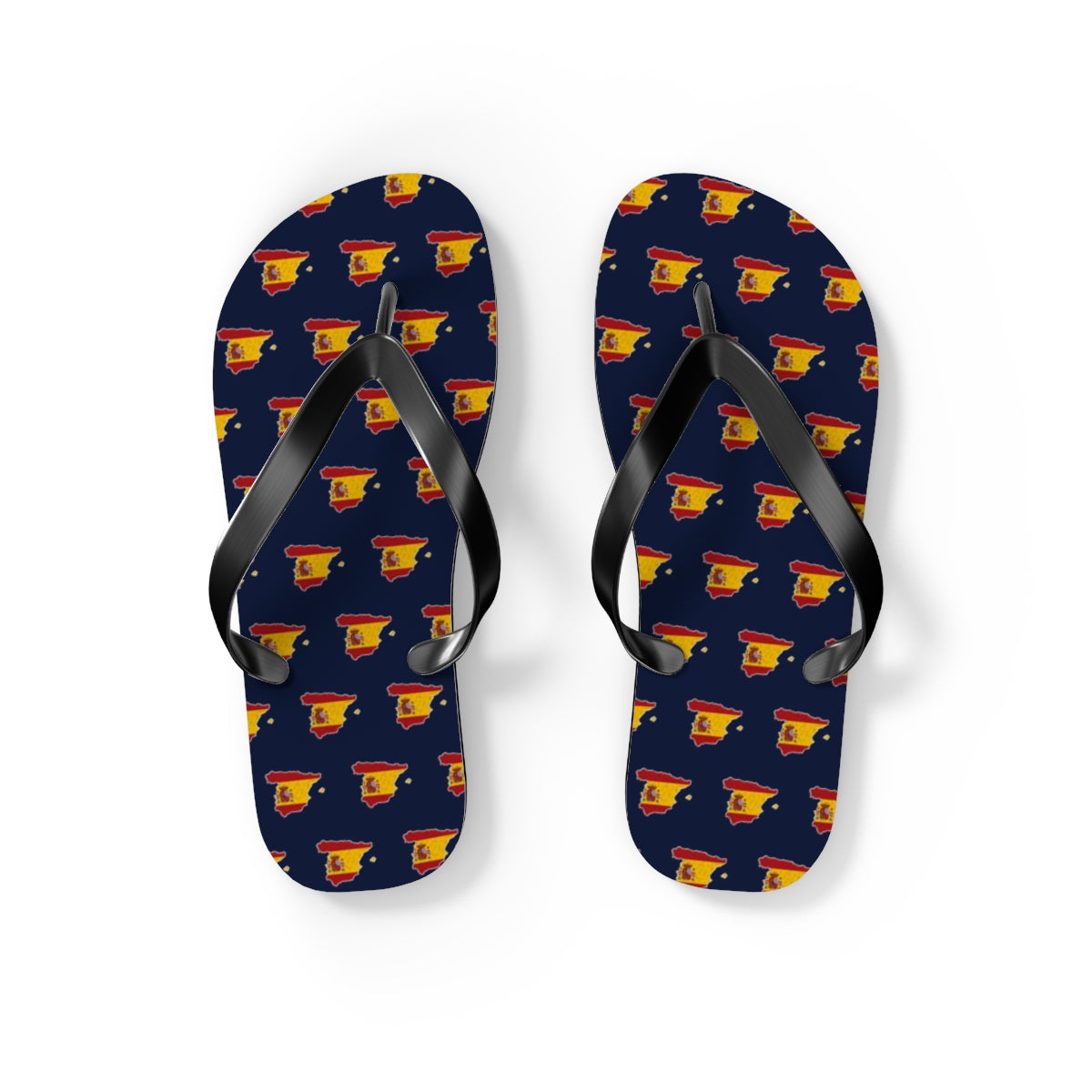 Spain Mission flag map flip flops by Weak Things view 2
