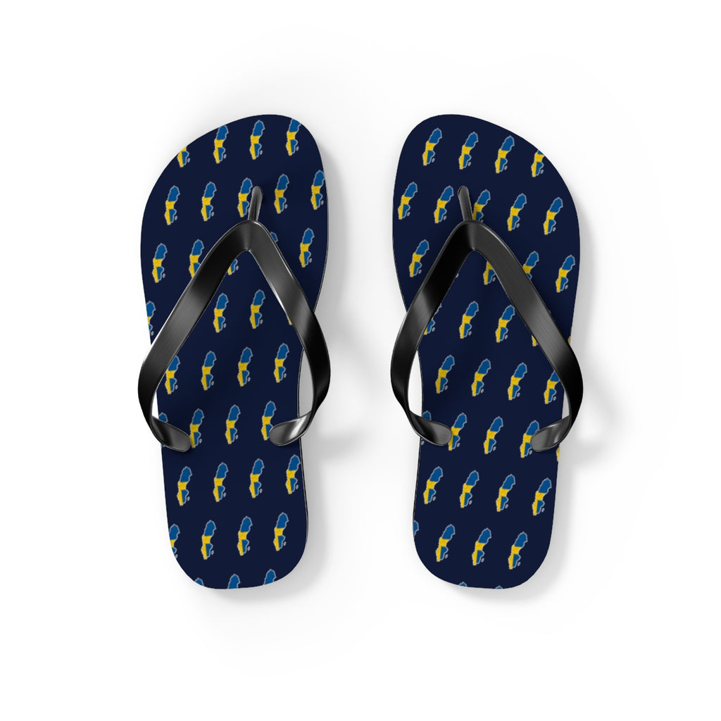Sweden Mission flag map flip flops by Weak Things view 2