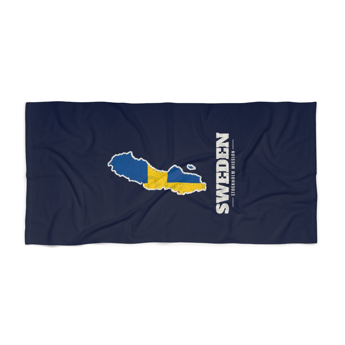 Sweden Stockholm Mission flag map beach towel by Weak Things view 2