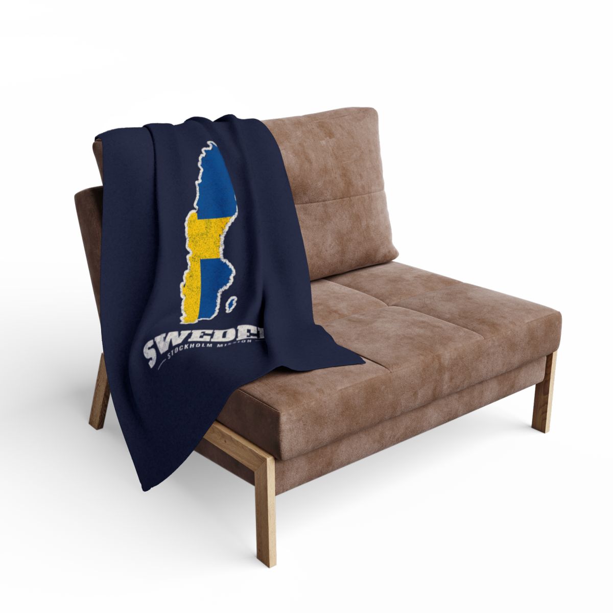 Sweden Stockholm Mission flag map fleece blanket by Weak Things view 2