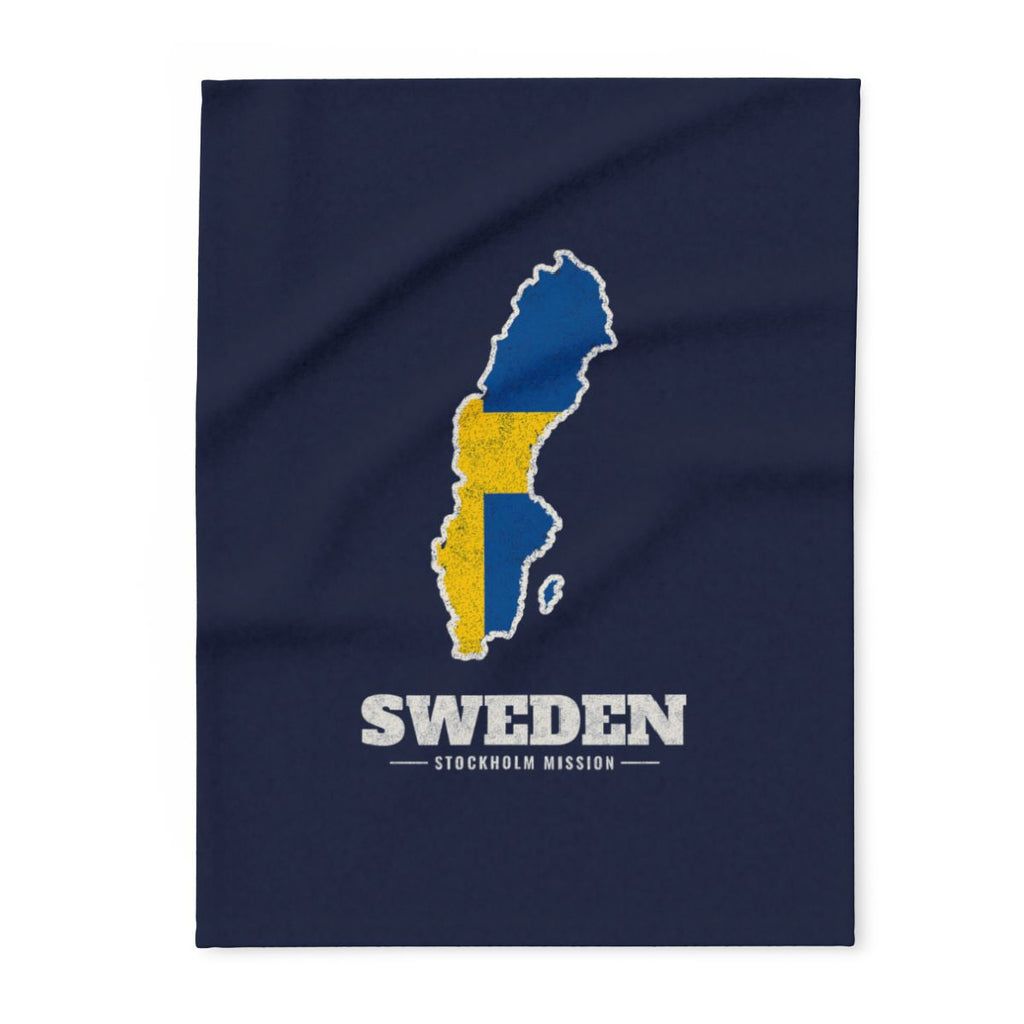 Sweden Stockholm Mission flag map fleece blanket by Weak Things