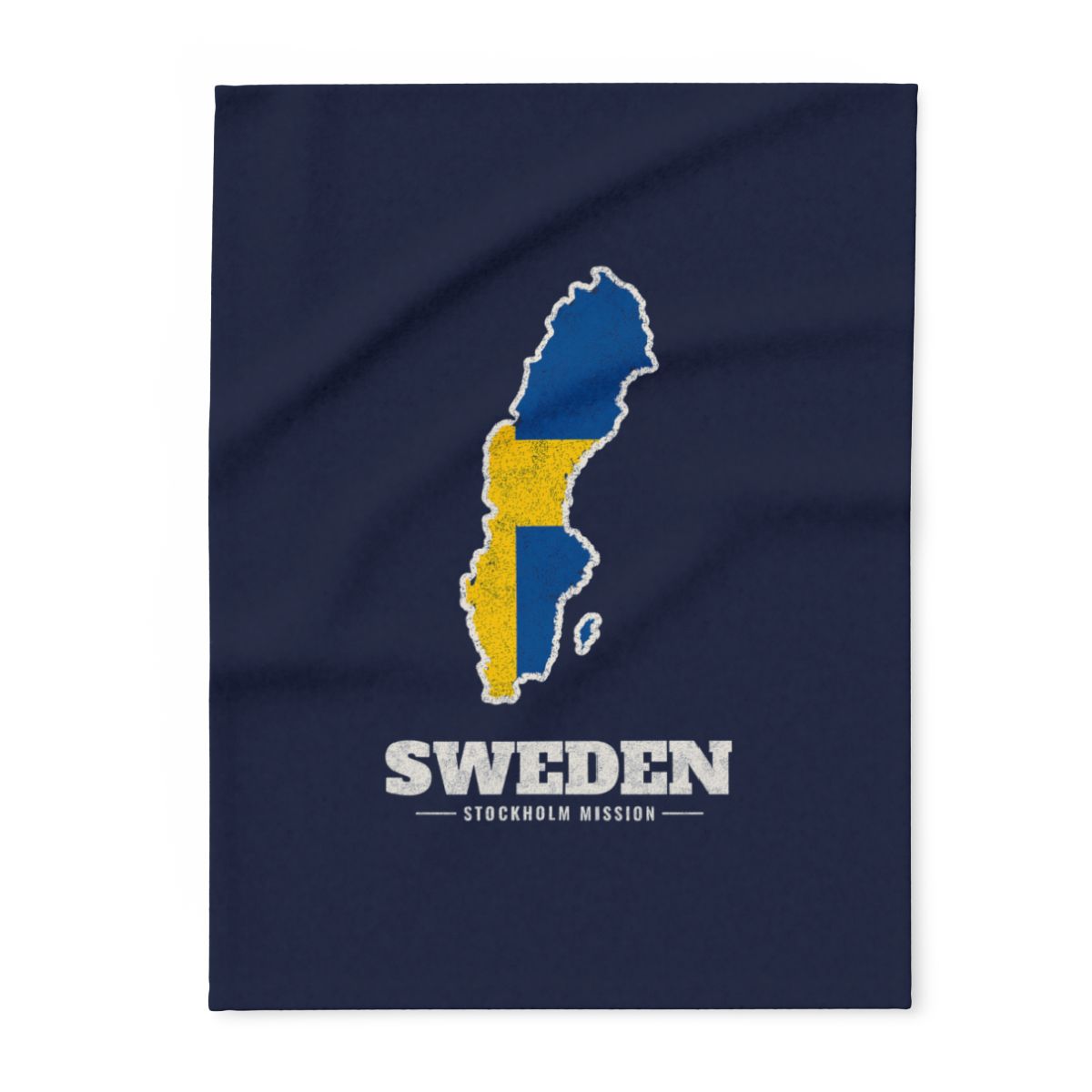 Sweden Stockholm Mission flag map fleece blanket by Weak Things
