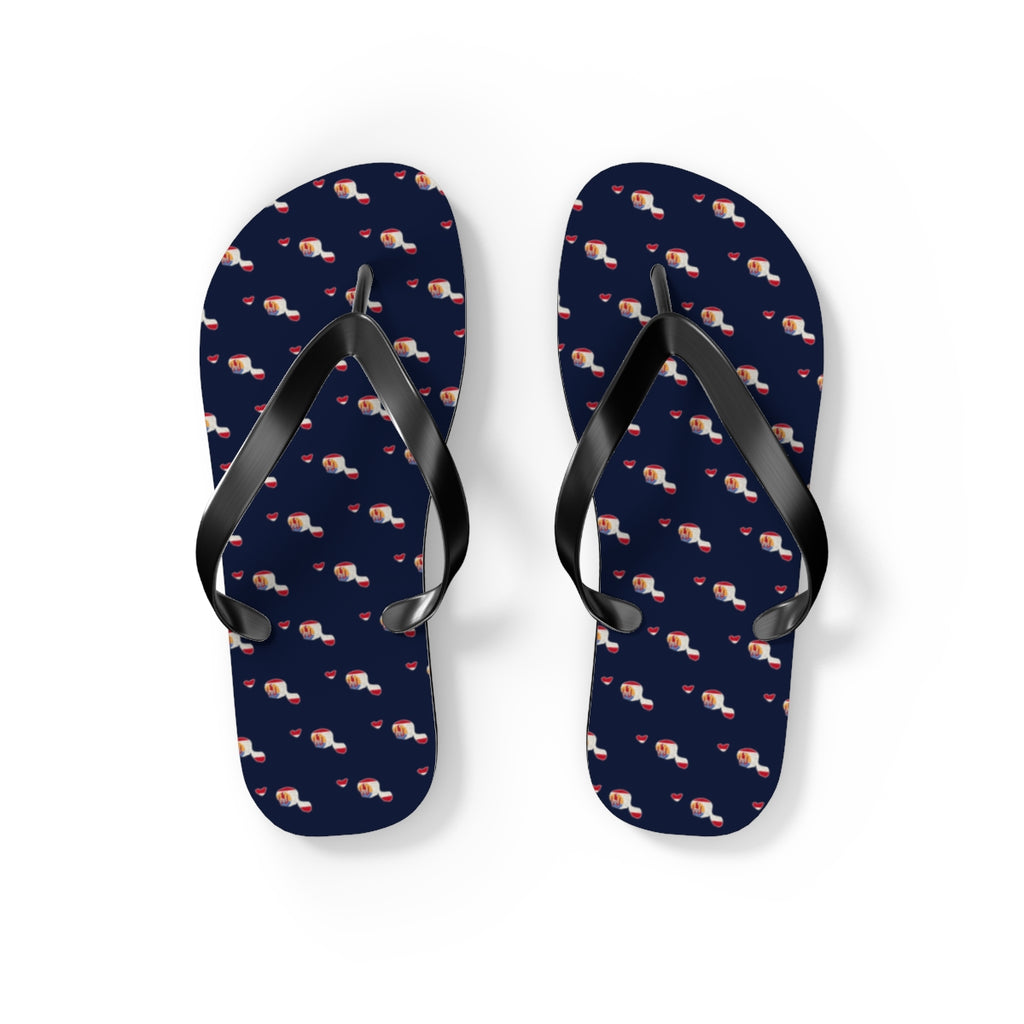 Tahiti Mission flag map flip flops by Weak Things view 2