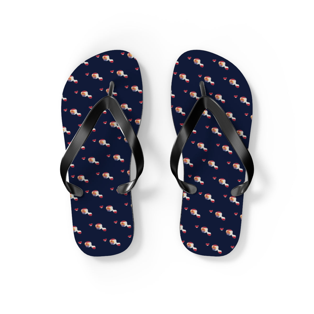 Tahiti Mission flag map flip flops by Weak Things view 2