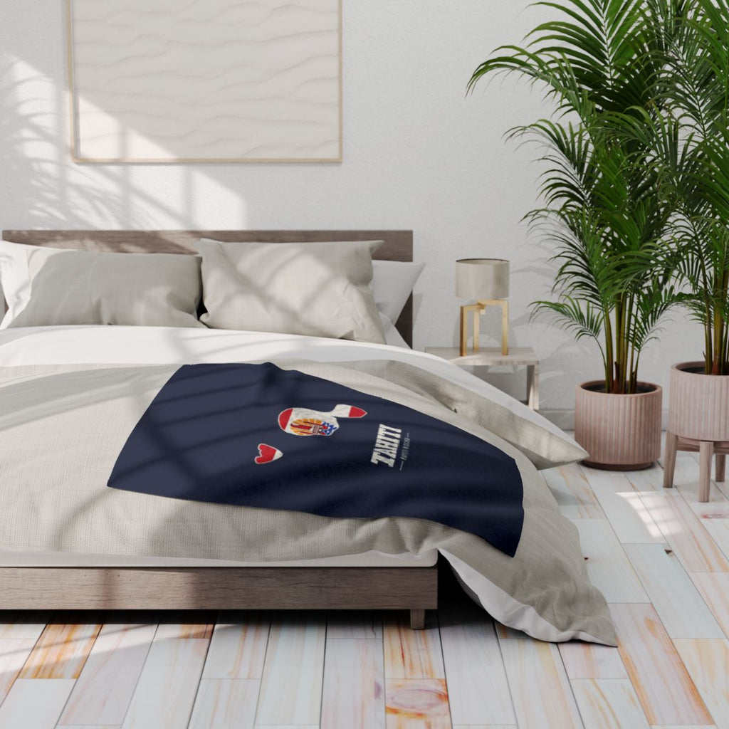 Tahiti Papeete Mission flag map fleece blanket by Weak Things view 3