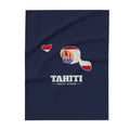 Tahiti Papeete Mission flag map fleece blanket by Weak Things