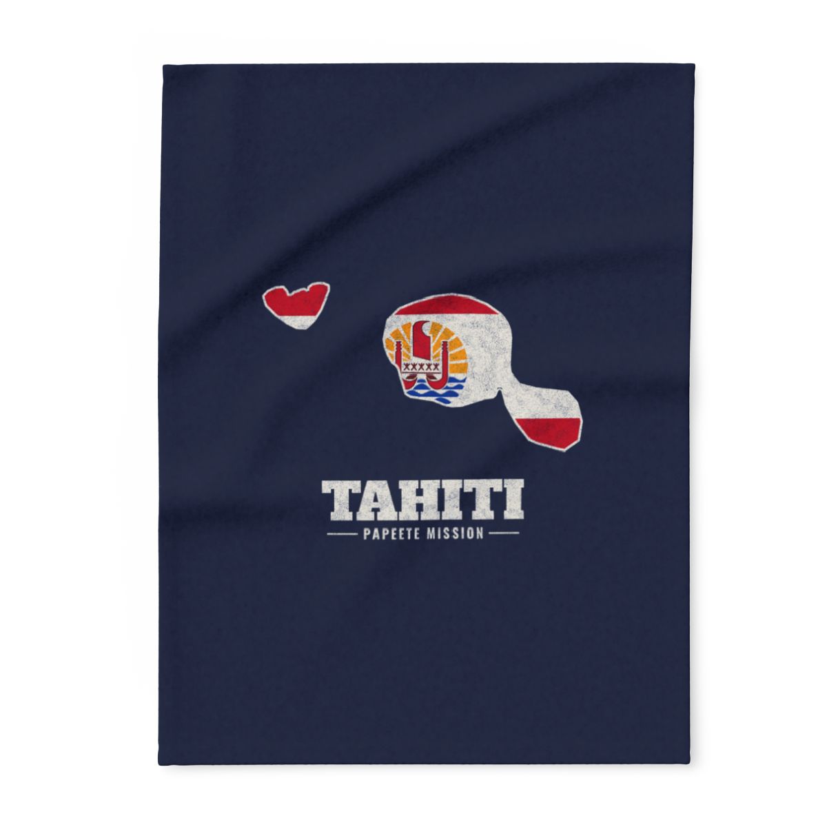 Tahiti Papeete Mission flag map fleece blanket by Weak Things