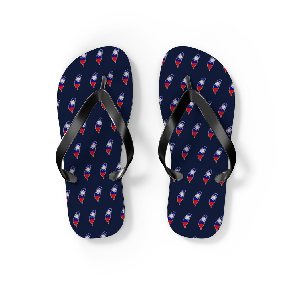Taiwan Mission flag map flip flops by Weak Things view 2