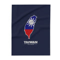 Taiwan Taipei Mission flag map fleece blanket by Weak Things