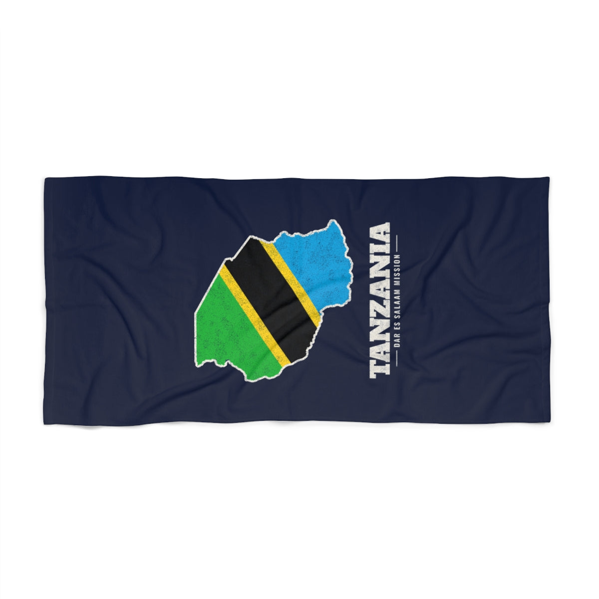 Tanzania Dar es Salaam Mission flag map beach towel by Weak Things view 2