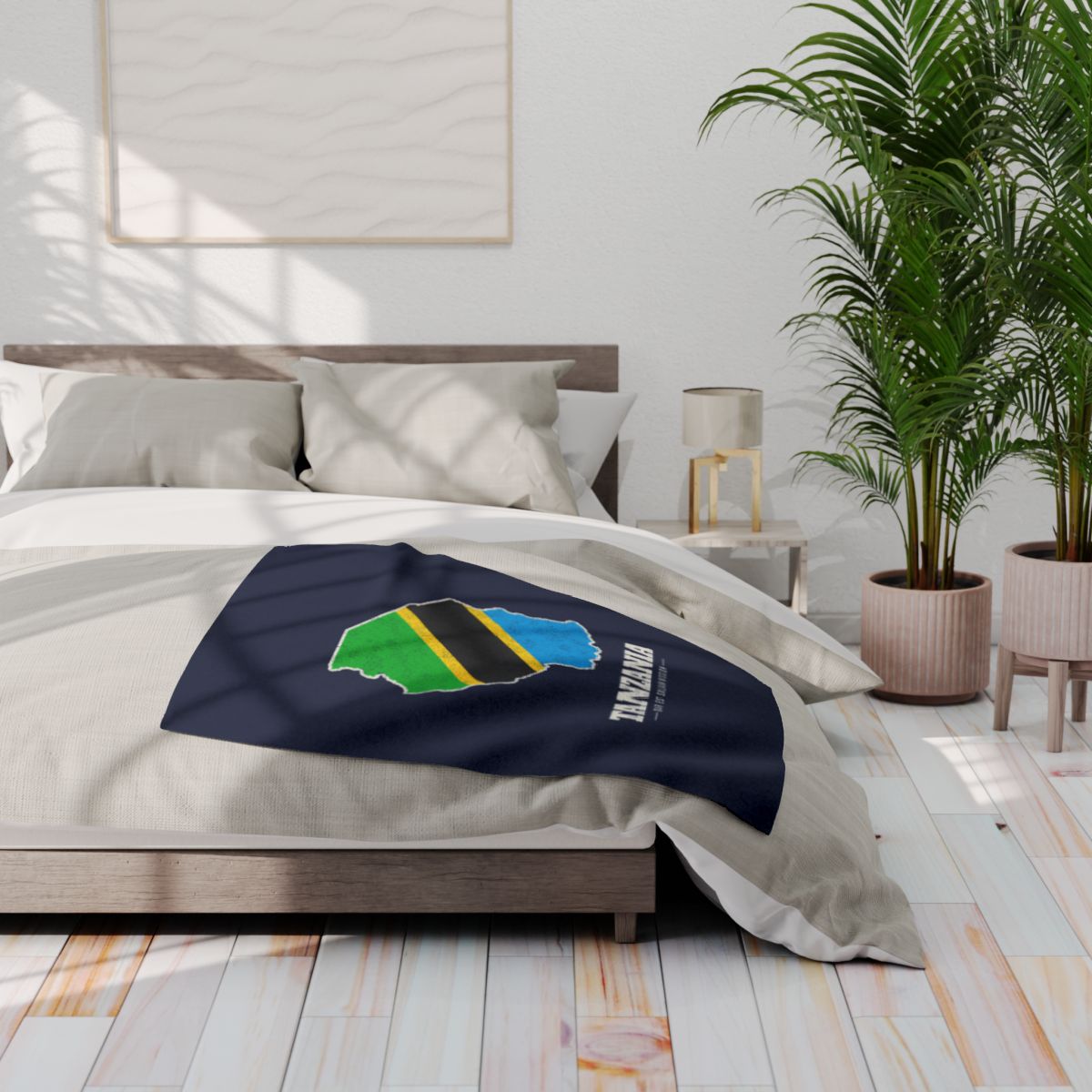 Tanzania Dar es Salaam Mission flag map fleece blanket by Weak Things view 3