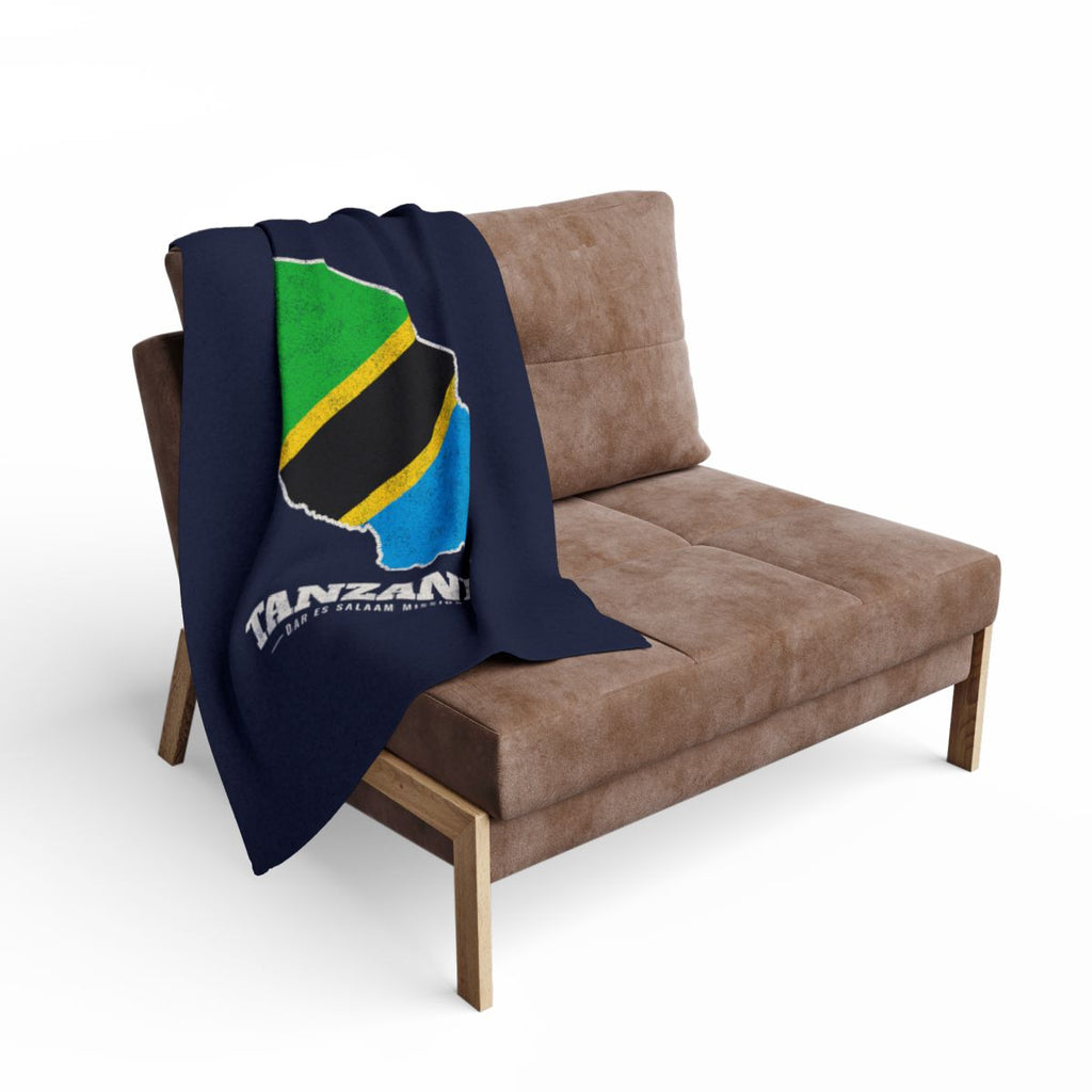 Tanzania Dar es Salaam Mission flag map fleece blanket by Weak Things view 2