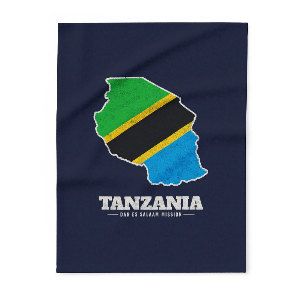 Tanzania Dar es Salaam Mission flag map fleece blanket by Weak Things