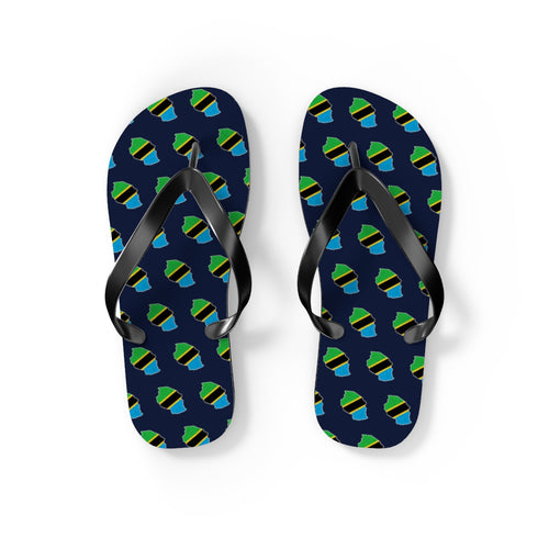 Tanzania Mission flag map flip flops by Weak Things view 2