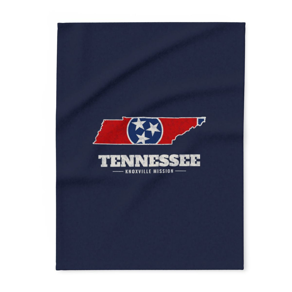 Tennessee Knoxville Mission flag map fleece blanket by Weak Things