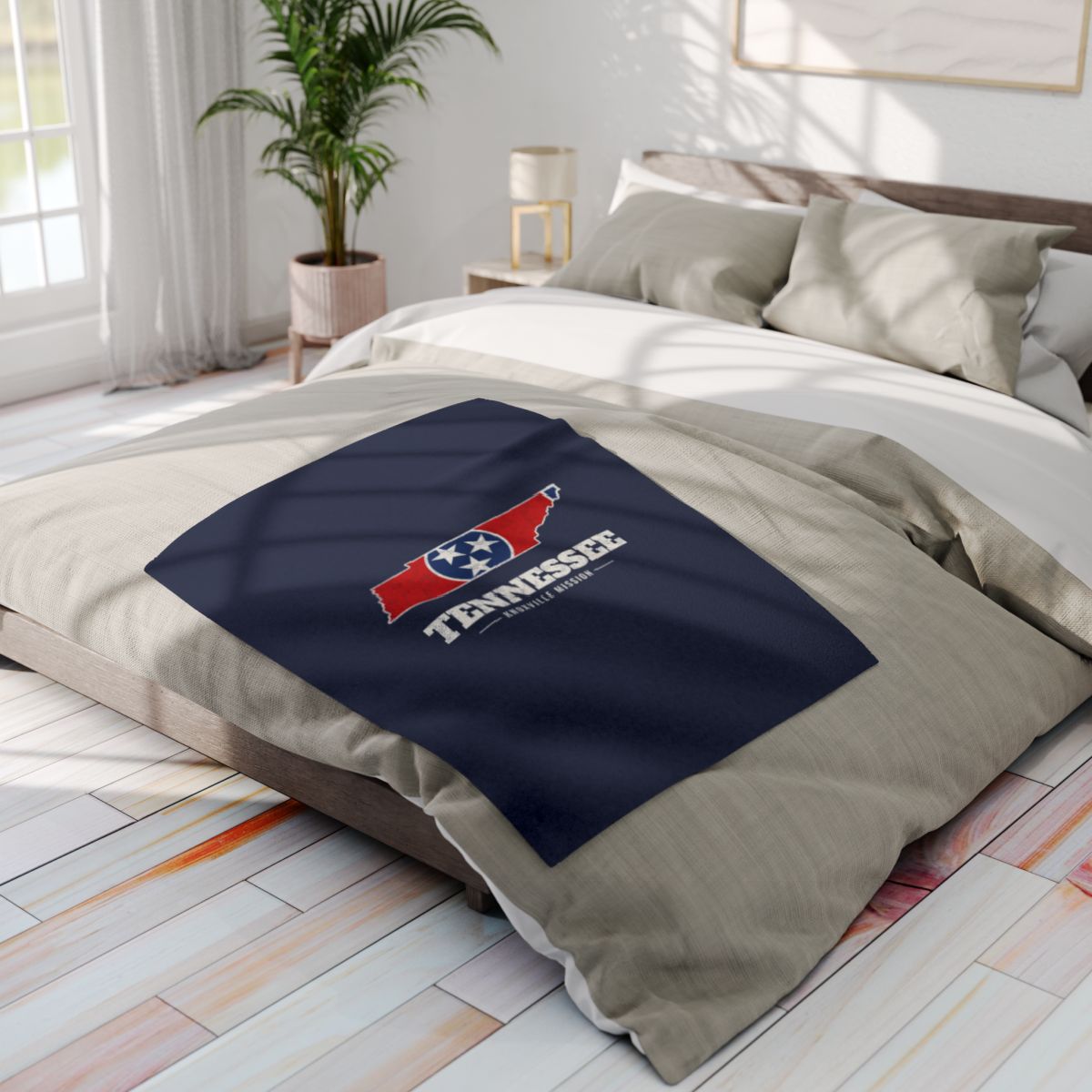 Tennessee Knoxville Mission flag map fleece blanket by Weak Things view 4