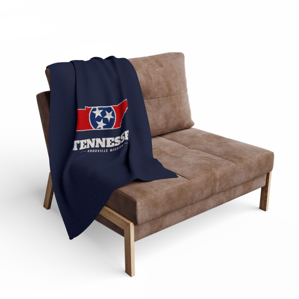 Tennessee Knoxville Mission flag map fleece blanket by Weak Things view 2