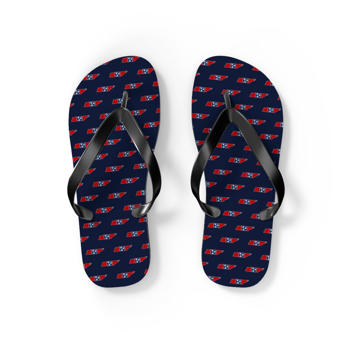 Tennessee Mission flag map flip flops by Weak Things view 2