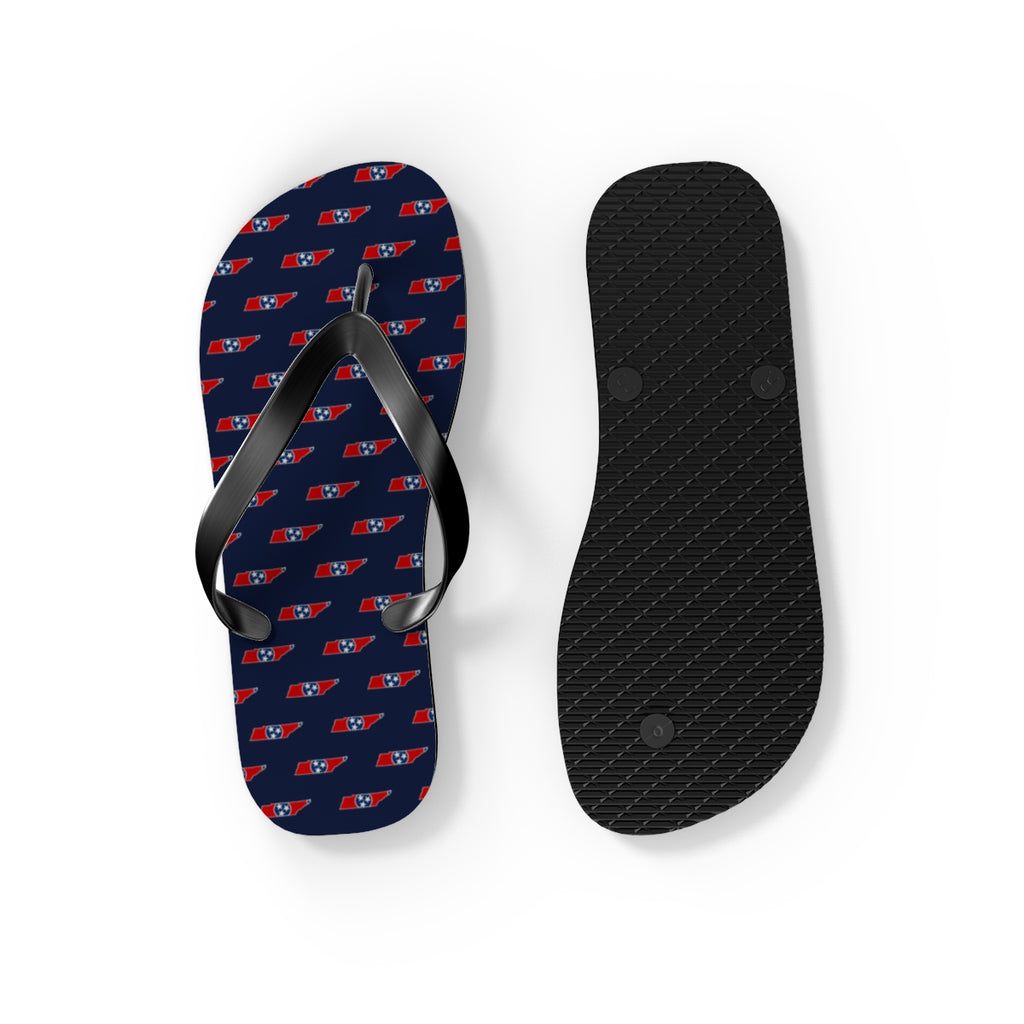 Tennessee Mission flag map flip flops by Weak Things view 4
