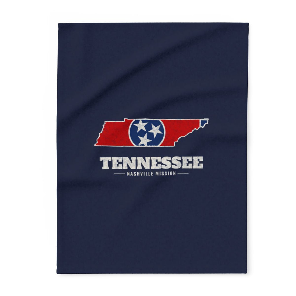 Tennessee Nashville Mission flag map fleece blanket by Weak Things