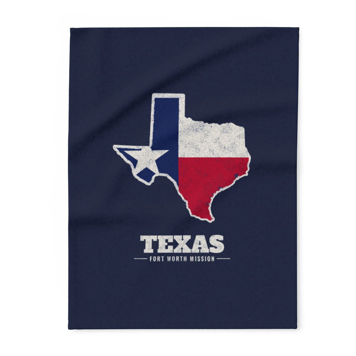 Texas Fort Worth Mission flag map fleece blanket by Weak Things