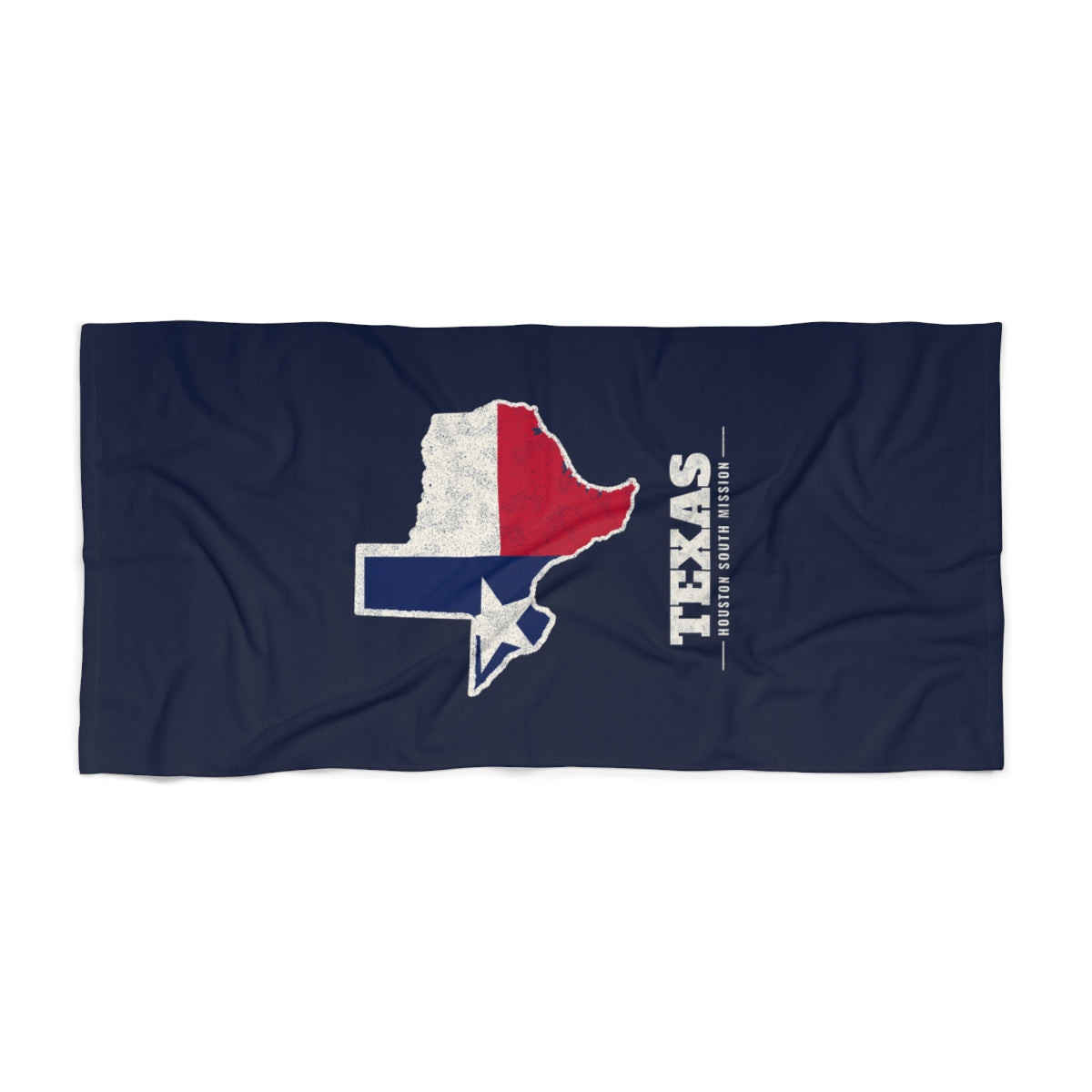 Texas Houston South Mission flag map beach towel by Weak Things view 2