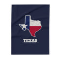 Texas Houston West Mission flag map fleece blanket by Weak Things