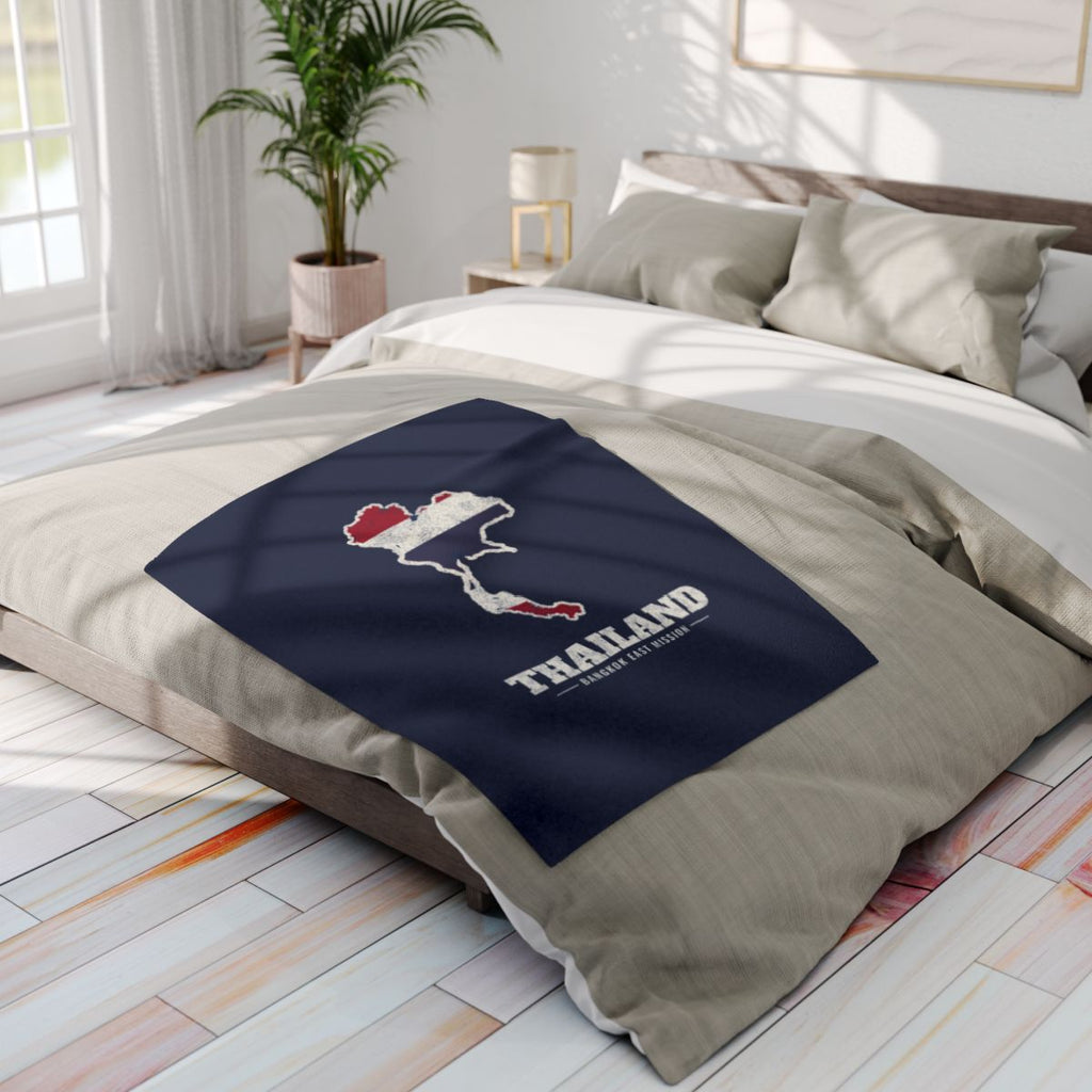 Thailand Bangkok East Mission flag map fleece blanket by Weak Things view 4
