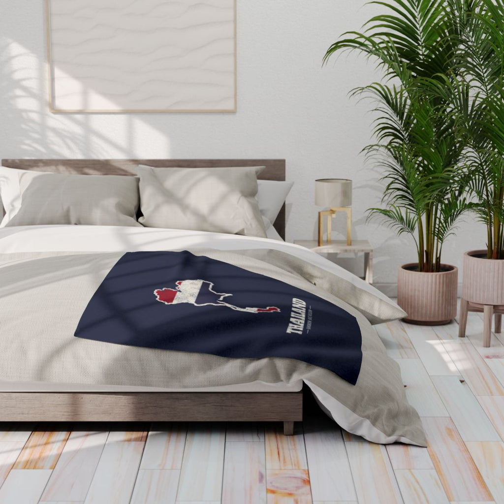 Thailand Bangkok East Mission flag map fleece blanket by Weak Things view 3