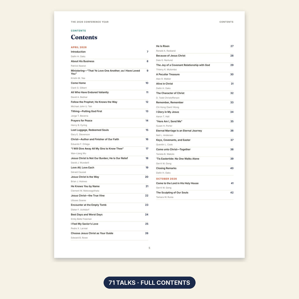 The 2026 General Conference Year contents page