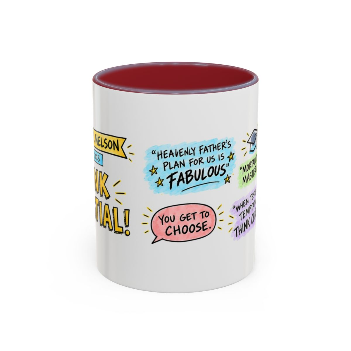 Think Celestial! Sketch Note Mug — Russell M. Nelson