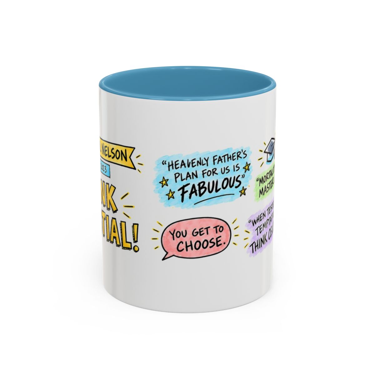 Think Celestial! Sketch Note Mug — Russell M. Nelson