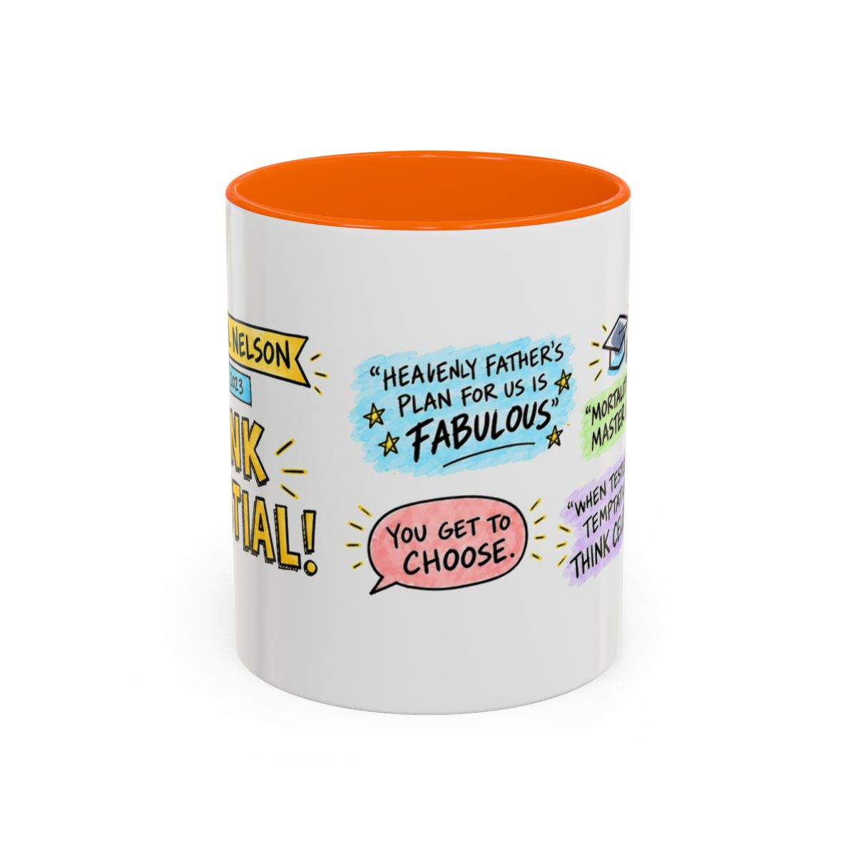 Think Celestial! Sketch Note Mug — Russell M. Nelson
