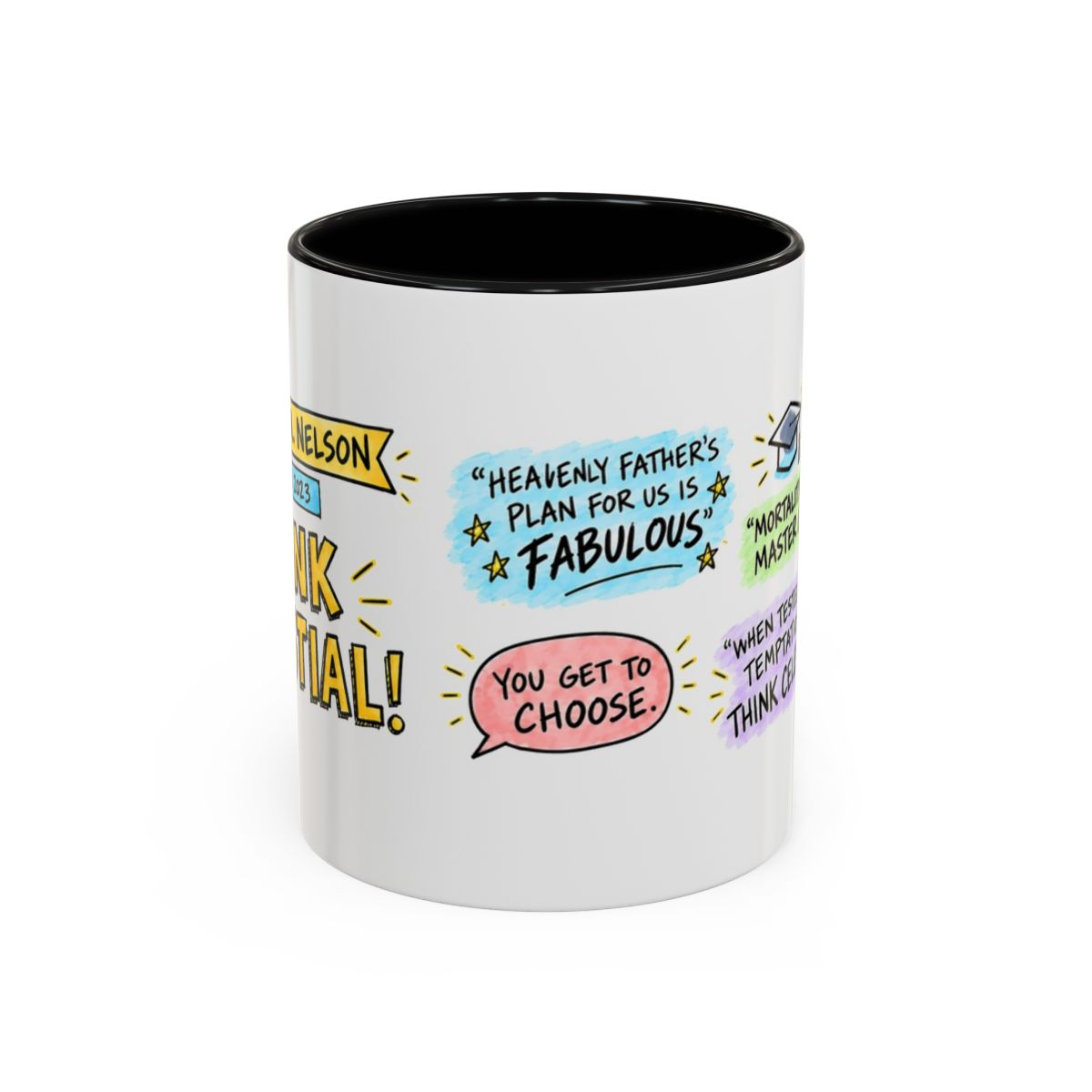 Think Celestial! Sketch Note Mug — Russell M. Nelson