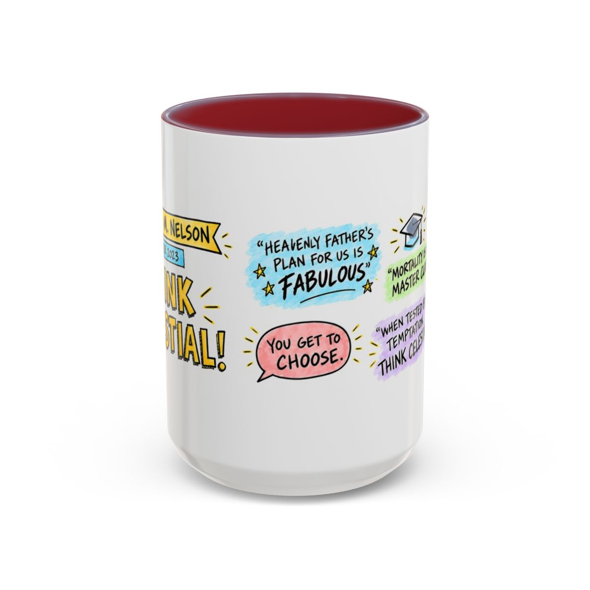 Think Celestial! Sketch Note Mug — Russell M. Nelson