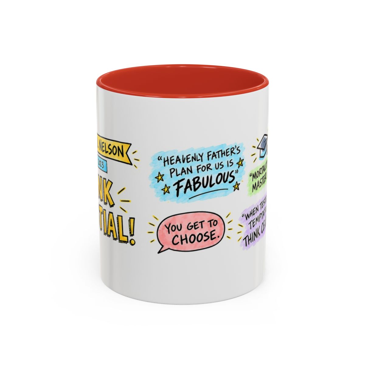 Think Celestial! Sketch Note Mug — Russell M. Nelson