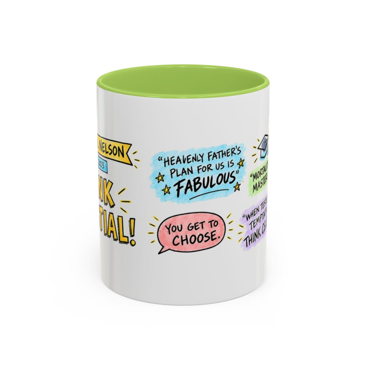 Think Celestial! Sketch Note Mug — Russell M. Nelson