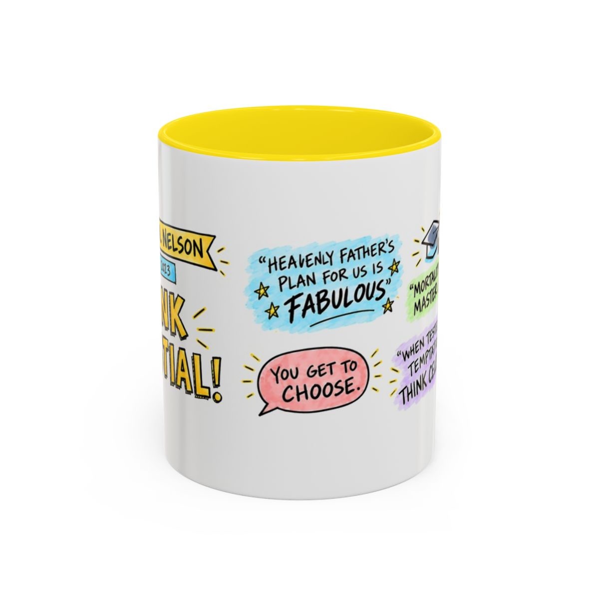 Think Celestial! Sketch Note Mug — Russell M. Nelson