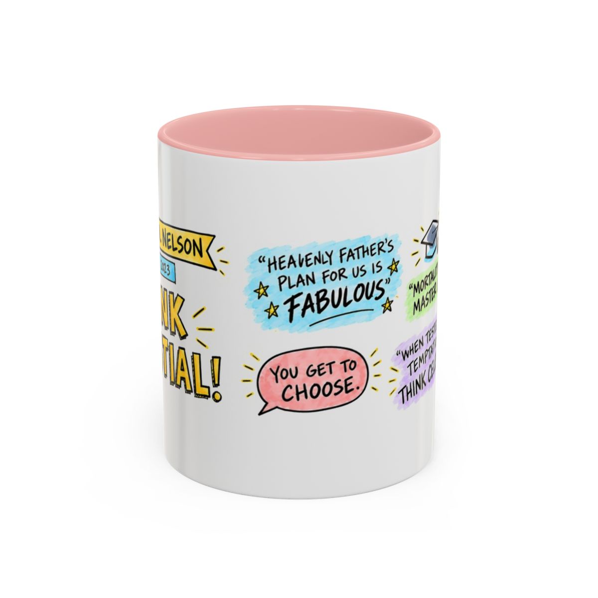 Think Celestial! Sketch Note Mug — Russell M. Nelson