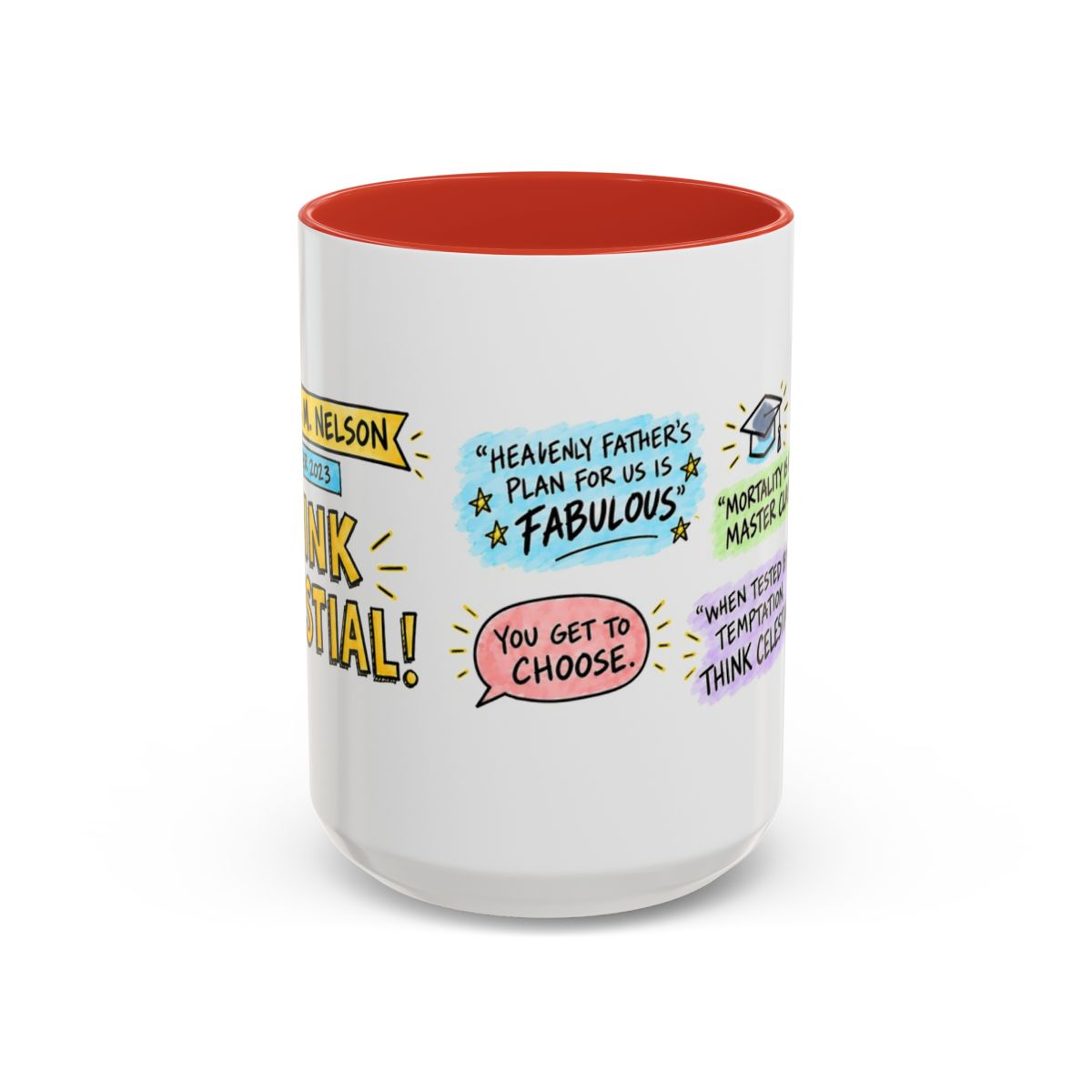 Think Celestial! Sketch Note Mug — Russell M. Nelson